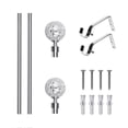 thumbnail image 5 of Glass Mosaic Ball Finials Curtain Rod，3/4” Adjustable Curtain Rod，28-48 Inch，Chrome, 5 of 7