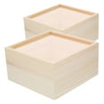 thumbnail image 6 of OULII 2Pcs Acrylic Storage Box with Sliding Transparent Lid and Beige Wooden Base, 6 of 8
