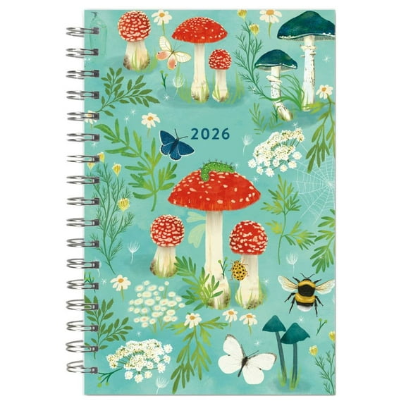 Sellers Publishing, Designer Mushroom Garden Weekly 2026 Planner, 5.88'' X 9'', 16-Month Calendar with Stapled Binding