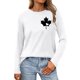 thumbnail image 1 of MHFRRA Camiseta de Manga Larga para Mujer con La Bandera del Día de Canadá y La Hoja de Arce Canadiense. Blanco, 1 of 3