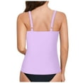 thumbnail image 6 of TOWED22 Women's Tankini Top Only Elegant Ruffle Detail Tankini Swim Top for Women Modest Bathing Suit Swimwear Top No Bottom（Light Purple,L）, 6 of 8
