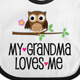 thumbnail image 4 of Inktastic Grandma Loves Me Girls Owl Girls Baby Bib, 4 of 4