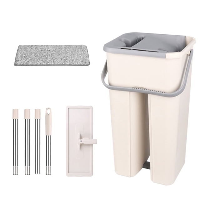 Cateissary Juego de cubos planos, herramientas de de suelos húmedos y secos reutilizables de microfibra autolavadas Suministros de limpieza para el hogar