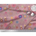 thumbnail image 3 of Soimoi Pink Poly Georgette Fabric Insect & Floral Clip Art Print Fabric by The Yard 52 Inch Wide, 3 of 3