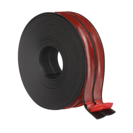 Uxcell Protector 2.4 x29.5 ft Self Adhesive Guard Black for Wall Table Floor