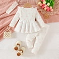 thumbnail image 6 of Gubotare Girl Fall Outfit Toddler Baby Girl Clothes Fall Winter Outfits Gifts Sweatshirt Bell Bottom Jeans Pants for Girls 3 6 Months (White,3-6 Months), 6 of 7