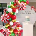thumbnail image 3 of Kit de arco de guirnalda de globos de Navidad JAMW con globos de confeti de oro verde rojo y globos Mylar de caramelo paquete de 101, 3 of 5