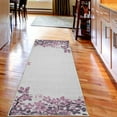 thumbnail image 2 of Leaves Decorative Rug, Broad Leaves Close-up Background Garden Organic Foliage Shrubs Cells Plant Image, Quality Carpet for Bedroom Dorm and Living Room, 6 Sizes, Pale Eggplant, by Ambesonne, 2 of 2