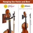thumbnail image 3 of Soporte de pared para violín SNIGJAT de madera dura con soporte para arco, violín 4/4-1/4, 3 of 9
