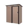thumbnail image 1 of 5 x 3 FT Cobertizo de Almacenamiento Exterior con Puerta Simple,Ventanillas de Ventilación Blancas y Cerradura para Almacenamiento en Patio Jardín Trasero, 1 of 8