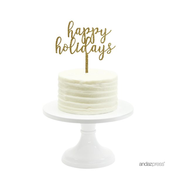 Happy Birthday Cake Topper Walmart Gold Glitter Happy Holidays Acrylic Cake Topper - Walmart.com