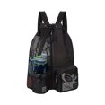 thumbnail image 2 of Drawstring Mesh Swim Backpack, With Separate Wet Pocket Sports Sack, Portable Water Resistant Beach Gym Bag, Backpack for Women Gym Beach Swimming Sports, 2 of 6