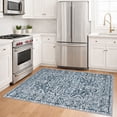 thumbnail image 3 of GLATTICE Washable Rugs 3x5 Blue Area Rugs Vintage Floral Rug for Living Room Non-Slip Kitchen Rugs Soft Printed Distressed Entry Rug Low-Pile Throw Rug Carpet for Entryway Bedroom, 3 of 8