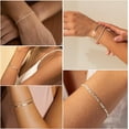 thumbnail image 5 of Dainty Silver Bracelets for Women Trendy, 925 Sterling Silver Jewelry Set for Women Bracelets for Women Paperclip Box Herringbone Figaro Rope Chain Bracelet Fashion Pack Gifts for Women Girls, 5 of 8