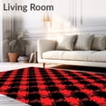 thumbnail image 2 of ODIKA 3'x5' Machine Washable Non-Slip Area Rug, Yuletide Tartan Crisscross Wintertime Hearth High Traffic Rug, Red, 652191, 2 of 7