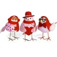 thumbnail image 4 of Featherly Friends Birds Spritz Bird Fabric Bird Figurine Valentine Love Birds Fabric Birds Size 6" Glasses Heart Shaped, 4 of 4