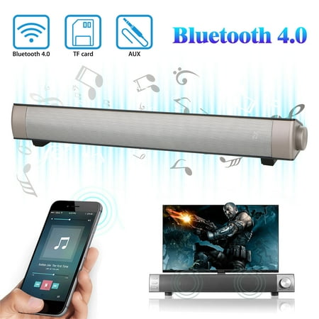 Home Audio Subwoofer Reviews - Soundbar, EEEKit Bluetooth Speaker Sound Bar with Built-in Subwoofer Bluetooth 4.0 Version Wireless Audio Speaker for TV Home Theater, Black