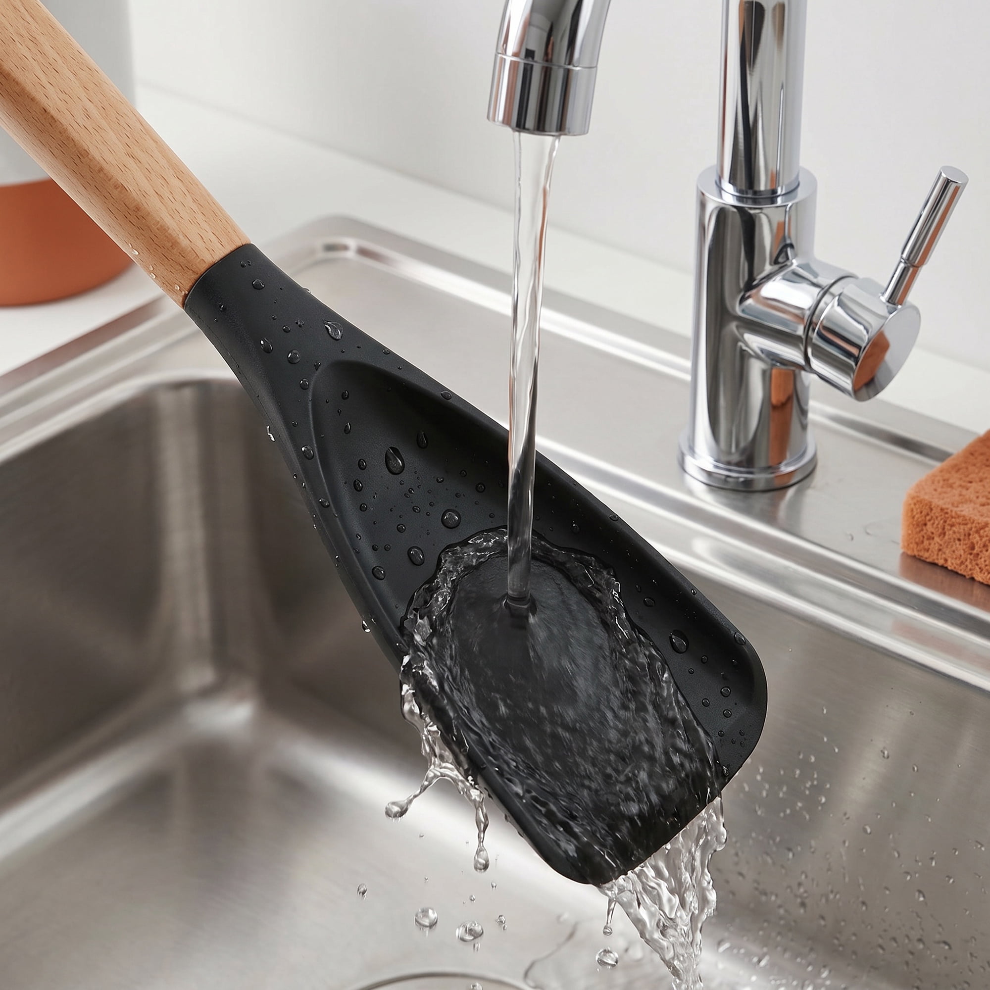 Unique Bargains Spatula Kitchen Heat-Resistant Cooking Utensil Black