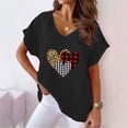 thumbnail image 1 of LSLJS Women V-neck Print T- Mode Confortable Cadeaux Blouses Tops, pour Women, 1 of 5