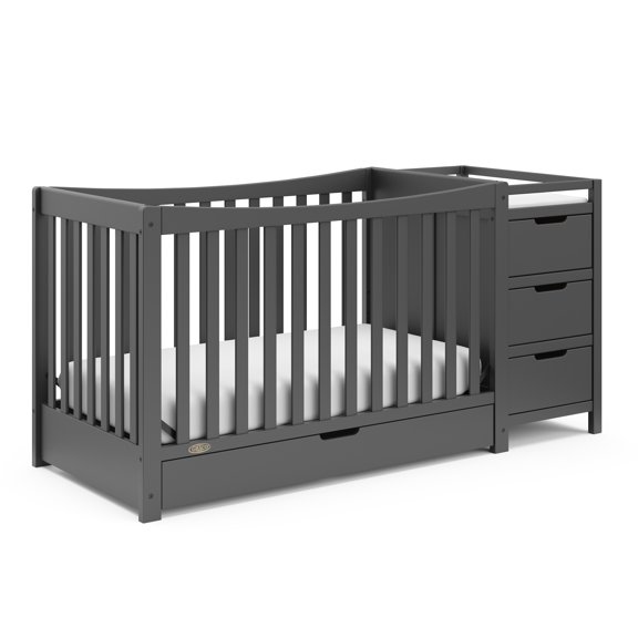 Lit de Bébé 4-en-1 avec Tiroir et Table à Langer Attachée Remi de Graco