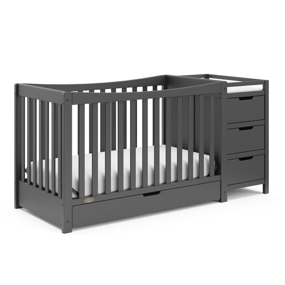 Lit de Bébé 4-en-1 avec Tiroir et Table à Langer Attachée Remi de Graco