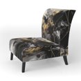 thumbnail image 3 of Designart "Fluid Fusion in Gold and Grey I" Gold Abstract Upholstered Accent Chair - Modern Arm Chair For Living Room, 3 of 7