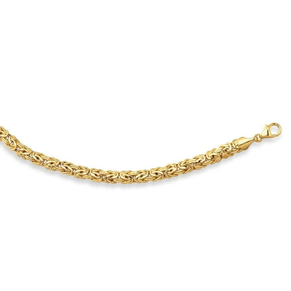 JewelStop 14k Yellow Gold Polished Finish 6mm Byzantine Chain Necklace with Lobster Clasp - 18"