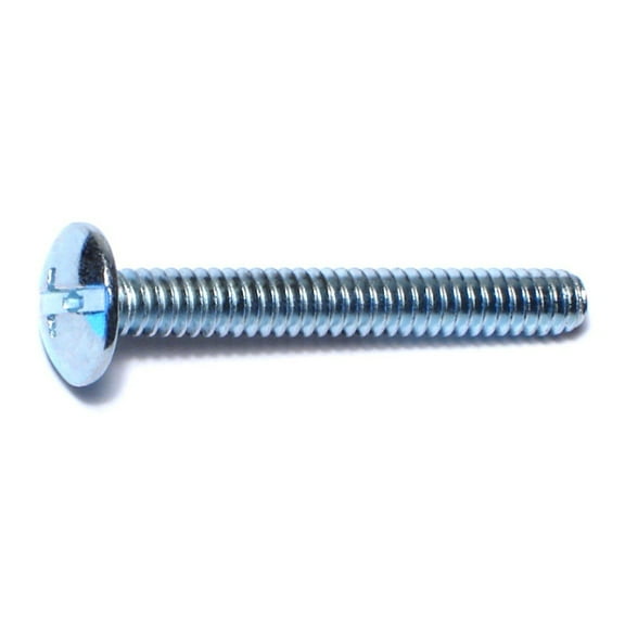 #10-24 x 1-1/2" Zinc Plated Steel Coarse Thread Combo Truss Head Machine Screws MSTS-191