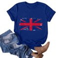 thumbnail image 1 of Tops Cortos para las Mujeres Día de la Independencia Impreso Cuello de la Tripulación Tee, Casual Y Elegante Cuello Redondo Tops para las Mujeres, 1 of 3