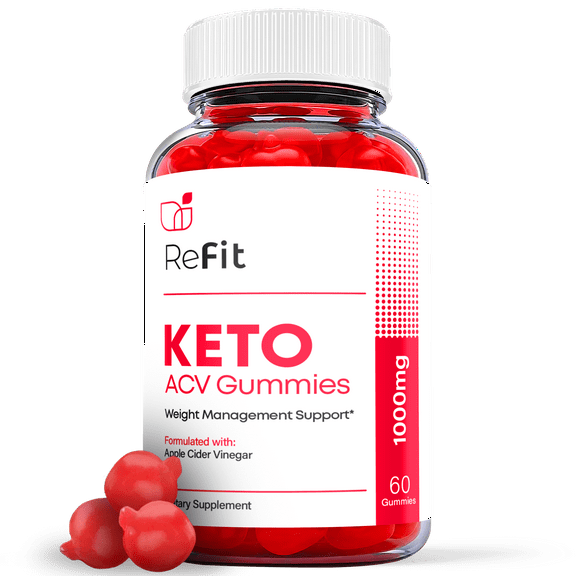 (1 Pack) ReFit Keto ACV Gummies - Supplement for Weight Loss - Energy & Focus Boosting Dietary Supplements for Weight Management & Metabolism - Fat Burn - 60 Gummies