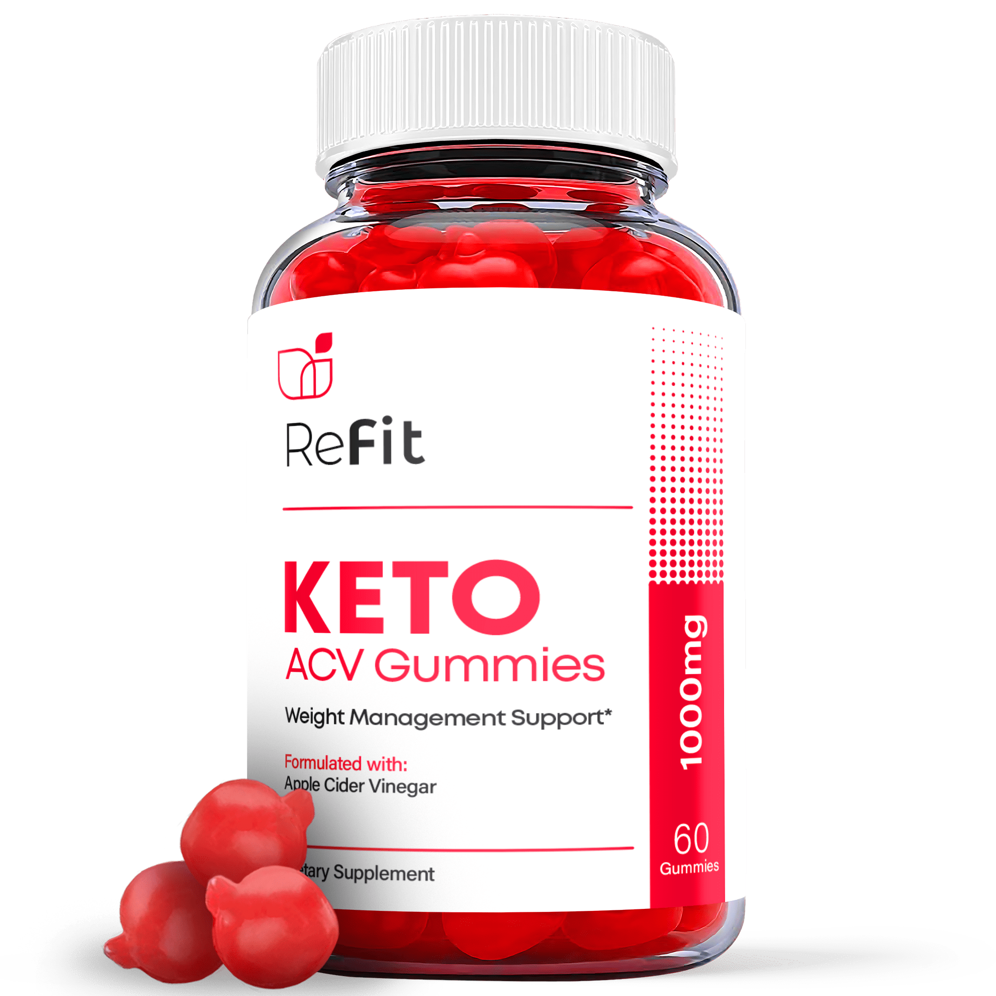 (1 Pack) ReFit Keto ACV Gummies - Supplement for Weight Loss - Energy & Focus Boosting Dietary Supplements for Weight Management & Metabolism - Fat Burn - 60 Gummies