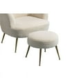 thumbnail image 5 of 28.75'' Wide Modern Wool Accent Armchair With Ottoman & Gold Leg-Beige, 5 of 7