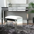 thumbnail image 2 of DecMode 15"W, 21"H Wood Glam Stool, Silver, 1-Piece, 2 of 9