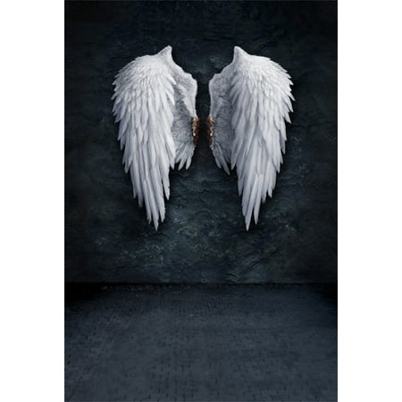 HelloDecor Polyster 5x7ft Angel Wings Backdrop Grunge Wall Photography Background Fashion Youngster Kid Girl Boy Adult Artistic Portrait Photo Shoot Studio Props Video Drop (Best Camera For Fashion Photography)