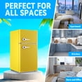 thumbnail image 6 of TACOOL Small Refrigerator with Freezer Retro Mini Fridge with Removable Shelves LED Light for Apartment 3.4Cu.Ft Yellow, 6 of 9