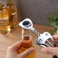 thumbnail image 4 of wine corkscrew, zinc alloy premium wing corkscrew, with multifunction corkscrew, upgrade silver, 4 of 5