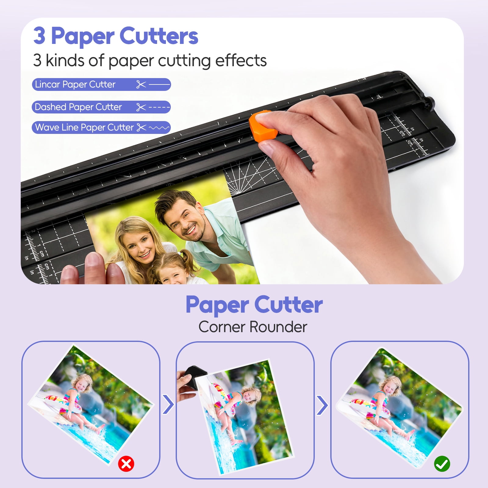 9" Thermal Laminator Machine for A4, 4-in-1 Laminator Set, Includes 40 Laminating Pouches, Paper Trimmer & Corner Rounder, for Home Office School Use - White