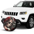 thumbnail image 2 of KAKALAD Rose Sugar Skull Girl 01 Spare Tire Cover Universal Vehicle Accessories Buckle Car Tools 15”in, 2 of 6