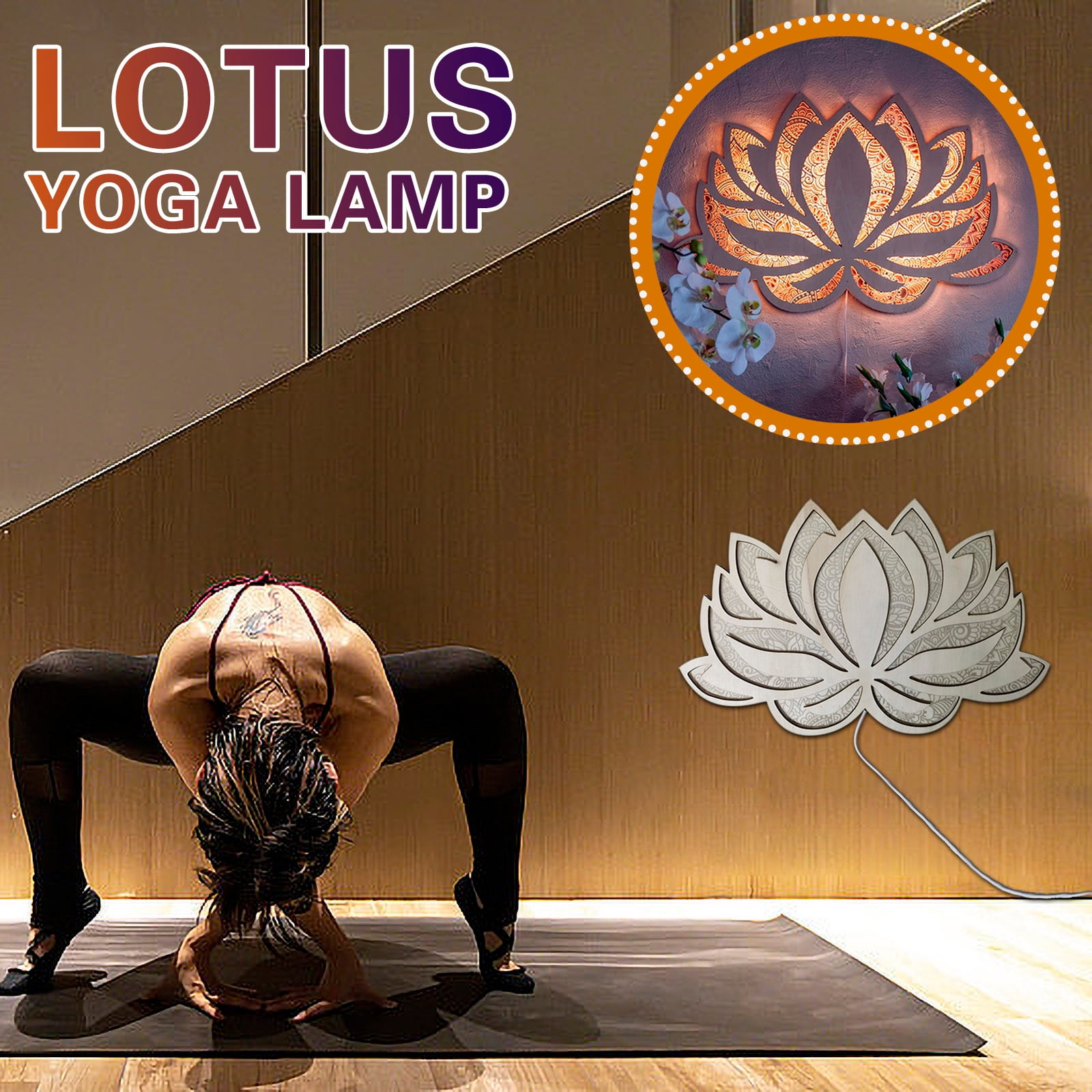 Gnmfd Yoga Room LED Night Light Ambient Wall Decor Lamp for Bedroom Living Room Hallway Office Meditation Relaxation Lights for Room Night Lights Plug into Wall Fairy Lights