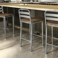 thumbnail image 3 of Amisco Accord 24.75" Distressed Wood Counter Stool in Brown/Glossy Gray, 3 of 3