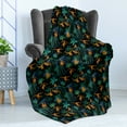 thumbnail image 4 of Monkeys Soft Flannel Fleece Throw Blanket, Wildlife Composition of Animals in a Jungle, Cozy Plush for Indoor and Outdoor Use, 50" x 70", Charcoal Grey Multicolor, by Ambesonne, 4 of 5