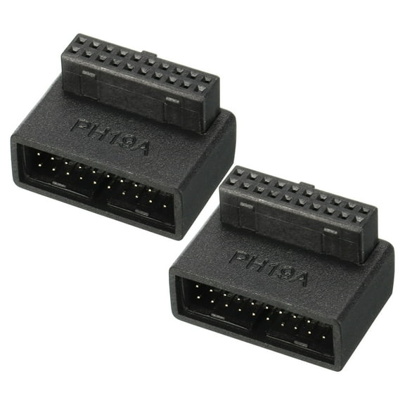 Uxcell USB 3.0 19Pin 90 Degree Adapter, Male to Female Right Angle Socket for Motherboard Internal Header 2 Pcs