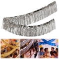 thumbnail image 2 of Foil Fringe Curtains Party Decorations, Tinsel Curtain Backdrop for Parties, Door Streamers, Glitter Streamer Fringe Backdrop for Birthday Decoration Wedding Graduation, Multicolor(Silver,118x11.8"), 2 of 9