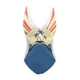 thumbnail image 4 of Cathalem Swim Wear for Ladies V Neck Tummy Control Bathing Suits,Blue L, 4 of 4