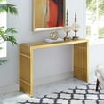 thumbnail image 2 of Modway Gridiron Stainless Steel Accent Console Table in Gold, 2 of 5