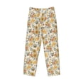 thumbnail image 3 of Matuu Hippie Bee Honeycomb for Men's long straight-leg pajama pants, elastic waistband casual pants (with pockets) Medium, 3 of 8