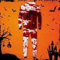 thumbnail image 4 of Robe d'Halloween Familiale Mode Décontractée Imprimée à Capuche Fermeture Éclair Combinaison Pyjamas Tenues Assorties pour Parents et Enfants Vêtements de Maison Confortables, 4 of 5