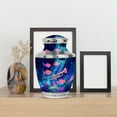 thumbnail image 4 of MUKTIVE Trumpet Large Cremation Urns for Human Ashes, Blue Burial Urn for Adult Ashes, Pink Fish Memorial Decorative Combo Urns, Remembrance Gift for Loss of Mom (1 Large & 4 Keepsake), 4 of 7