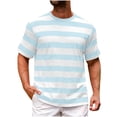 thumbnail image 5 of Dvprdro Mens Oversized Workout Tops Short Sleeve Crew Neck Striped Tees Sports Tees Gym Wear, 5 of 5