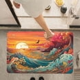 thumbnail image 7 of Bath Mat Rug,Modern rhomboid flower artNon Slip Quick Dry Super Absorbent Thin Bathroom Rugs Fit Under Door-Easy to clean Bathroom Floor Mats-Shower Rug for Shower Sink Bathtub(16" x 24"In), 7 of 7